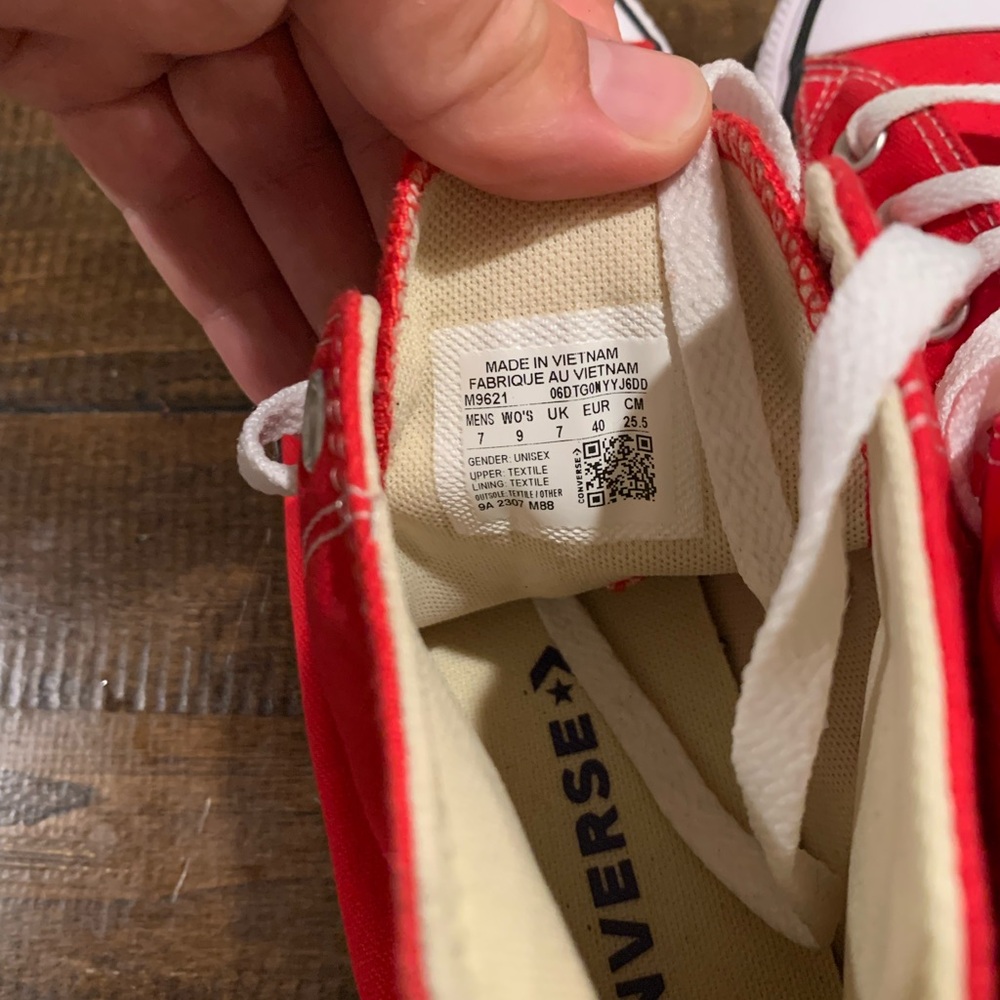 Converse Red and White High-Top Sneakers - Picture 5 of 6